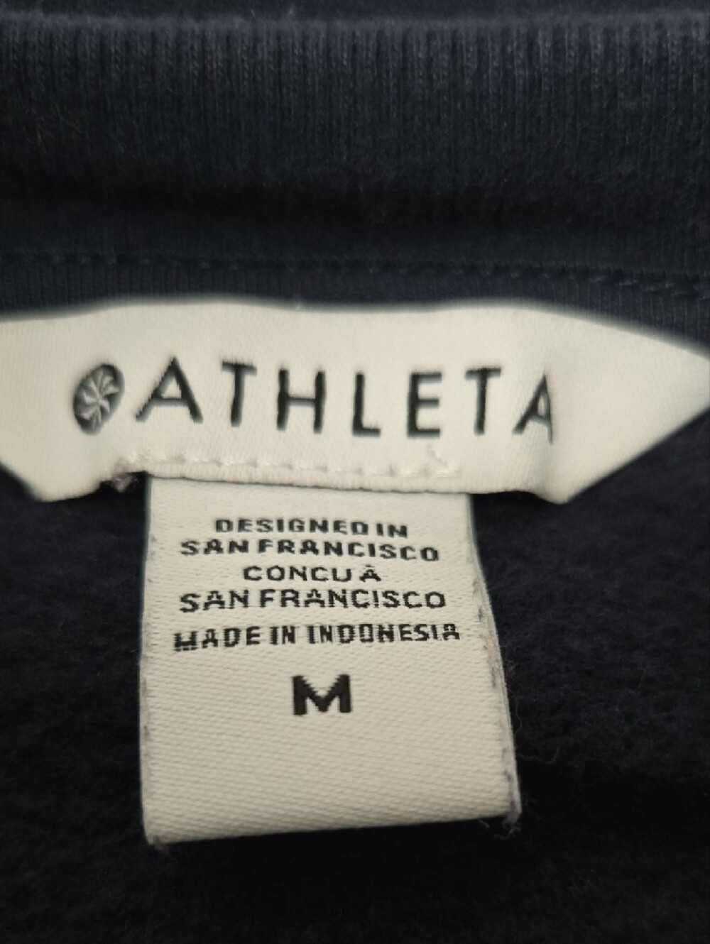 Athleta Navy Tonal Logo Crewneck Super Soft Sweatshirt Medium - Picture 5 of 7